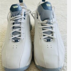 Reebok Women’s Sz 9.5 Nemesis White Leather Blue Trim Tennis Athletic Shoes NWT